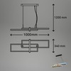 BRILONER LED závěsné svítidlo, 120 cm, časovač, 44W, 400lm, černá/dřevo BRI 4768015