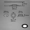 BRILONER LED vestavná svítidla 3ks sada, pr.8,6 cm, 3x LED, 3 W, 350 lm, černá BRI 7057-435