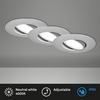 BRILONER 3ks sada LED vestavné svítidlo, 9 cm, 3x 4,9W, 480lm, matný chrom BRI 7597034