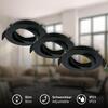 BRILONER Biwa vestavný bodové svítidlo 68mm 3ks sada - 230V, GU10 patice, max. 7W, černé 7628035