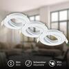BRILONER Biwa vestavný bodové svítidlo 68mm 3ks sada - 230V, GU10 patice, max. 7W, bílé 7628036
