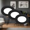 BRILONER Jeft vestavná svítidla 76mm 3ks sada - 230V, 3W, 330lm, LED, neutrální bílá, černá 7992035