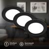 BRILONER Jeft vestavná svítidla 12mm 3ks sada - 230V, 6W, 660lm, LED, neutrální bílá, černá 7993035