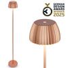 BRILONER nabíjecí stojanová lampa Riffle - 124 cm, 4,2W, 400lm, bezdrátová, LED, stmívatelná, dotykový vypínač, měď 1238013