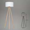 BRILONER Textilní stojací svítidlo pr. 45,5 cm 1x E27 60W bílé BRILO 1379016