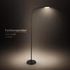 BRILONER Megg stojanová lampa - 12W, 800lm, LED, stmívatelná, nastavitelná, dotykový vypínač, černá 1585015