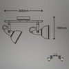 BRILONER Bodové svítidlo pr. 10 cm 2x E14 max. 40W antická stříbrná BRILO 2049-024