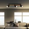 BRILONER Tib stropní bodové svítidlo, nastavitelné, On/Off nástěnným vypínačem, 3-ramenné, černá / dřevo 2172034