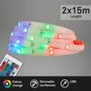 BRILONER LED pásek 30m, dálkový ovladač, RGB dynamické barvy, bílý 2323540