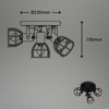 BRILONER Bodové svítidlo pr. 23 cm 3x E14 25W černá BRILO 2669-035