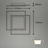 BRILONER LED stropní svítidlo, 51,5 cm, 50 W, 5000 lm, hliník-matný chrom BRILO 3740-019