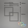 BRILONER RGB CCT LED stropní svítidlo, 64 cm, 40 W, 3600 lm, hliník BRILO 3753-019