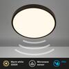 BRILONER Chet LED stropní svítidlo IP54, 3m dosah čidla, pohybové čidlo, černá 3829015