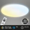 BRILONER Rowny LED stropní svítidlo do koupelny, dálkový ovladač, stmívatelné, CCT ovladač, přímé a nepřímé osvětlení, kruhové 45 cm, bílé 3835016