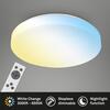 BRILONER Rowno LED stropní svítidlo, stmívatelné, CCT, dálkový ovladač, kruhové 39 cm, bílé 3837016