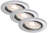 BRILONER 3ks sada vestavné svítidlo, pr. 8,6 cm, 5,5 W, chrom BRILO 7256-038