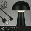 BRILONER LED nabíjecí stolní lampa 28 cm 2,6W 300lm černá IP44 BRILO 7421015