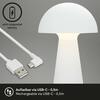 BRILONER LED nabíjecí stolní lampa 28 cm 2,6W 300lm bílé IP44 BRILO 7421016