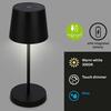 BRILONER LED nabíjecí stolní lampa 26 cm 2,6W 150lm černá IP44 BRILO 7423015