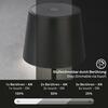 BRILONER LED nabíjecí stolní lampa 26 cm 2,6W 150lm černá IP44 BRILO 7423015