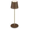 BRILONER LED nabíjecí stolní lampa 38 cm 2,6W 280lm hnědé IP44 BRILO 7438-017