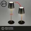 BRILONER LED nabíjecí stolní lampa 38 cm 2,6 W 280lm černá-dřevo IP44 BRILO 7438-114