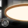 BRILONER Tava Wood LED stropní svítidlo, přímé a nepřímé osvětlení, ploché, imitace dřeva, kruhové 42 cm 7451314