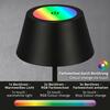 BRILONER LED RGB nabíjecí stolní lampa 38 cm 2,6W 200lm černá IP44 BRILO 7466015