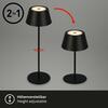 BRILONER LED RGB nabíjecí stolní lampa 38 cm 2,6W 200lm černá IP44 BRILO 7466015