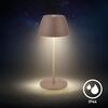 BRILONER LED nabíjecí stolní lampička Serina Mini, bezdrátová, 20cm, IP44, 2,5W, stmívatelné, dotykový vypínač, písková hnědá 7503012