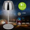 BRILONER LED nabíjecí stolní lampička Serina Mini, bezdrátová, 20cm, IP44, 2,5W, stmívatelné, dotykový vypínač, chrom 7503018