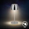 BRILONER LED nabíjecí stolní lampička Serina Mini, bezdrátová, 20cm, IP44, 2,5W, stmívatelné, dotykový vypínač, chrom 7503018