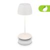 BRILONER Serina Mini LED stolní lampička bezdrátová IP44, stmívatelné, s nabíjecí základnou, bílé 7504016