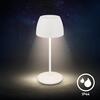 BRILONER Serina Mini LED stolní lampička bezdrátová IP44, stmívatelné, s nabíjecí základnou, bílé 7504016