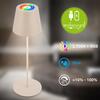 BRILONER Calida 3 v 1 RGBW stolní lampička bezdrátová IP44, stmívatelné, dotykový vypínač, béžová 7510011