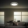 BRILONER Tava LED stropní svítidlo, ploché, přímé a nepřímé osvětlení, 1900 lm, 16 W, černá, kruhové 24 cm 7515415