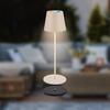 BRILONER Cilano RGBW stolní lampa na baterie IP44, stmívatelná, vč. nabíjecí základny, béžová 7517011