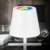 BRILONER Cilano RGBW stolní bezdrátová lampa IP44, stmívatelná, vč. nabíjecí základny, bílá 7517016