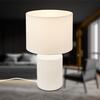 BRILONER Ino stolní lampička, látkové stínidlo, keramický podstavec, 22x37,5 cm (DxH), bílé 7539016