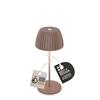 BRILONER Nabíjecí stolní lampa Riffle Mini - 20 cm, 1,5W, 150lm, LED, stmívatelné, dotykový vypínač, hnědé 7552010