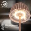 BRILONER Nabíjecí stolní lampa Riffle Mini - 20 cm, 1,5W, 150lm, LED, stmívatelné, dotykový vypínač, hnědé 7552010