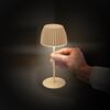 BRILONER Nabíjecí stolní lampa Riffle Mini - 20 cm, 1,5W, 150lm, bezdrátová, LED, stmívatelné, dotykový vypínač, béžová 7552011