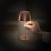 BRILONER Nabíjecí stolní lampa Riffle Mini - 20 cm, 1,5W, 150lm, bezdrátová, LED, stmívatelné, dotykový vypínač, měď 7552013
