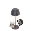 BRILONER Nabíjecí stolní lampa Riffle Mini - 20 cm, 1,5W, 150lm, bezdrátová, LED, stmívatelné, dotykový vypínač, antracit 7552015