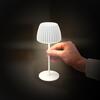 BRILONER Nabíjecí stolní lampa Riffle Mini - 20 cm, 1,5W, 150lm, bezdrátová, LED, stmívatelné, dotykový vypínač, bílé 7552016