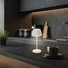 BRILONER Nabíjecí stolní lampa Riffle Mini - 20 cm, 1,5W, 150lm, bezdrátová, LED, stmívatelné, dotykový vypínač, bílé 7552016