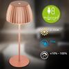 BRILONER Nabíjecí stolní lampa Riffle - 36,5 cm, 2W, 200lm, IP44, bezdrátová, LED, stmívatelná, dotykový vypínač, měď 7553013