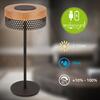 BRILONER Booha stolní lampa - 2,5W, 300lm, bezdrátová, IP44, LED, stmívatelná, teplá bílá, černá/dřevo 7576014