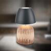 BRILONER Cera stolní lampa - 2,5W, 200lm, bezdrátová, IP44, LED, stmívatelná, teplá bílá, antracit/dřevo 7593014