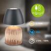 BRILONER Cera stolní lampa - 2,5W, 200lm, bezdrátová, IP44, LED, stmívatelná, teplá bílá, antracit/dřevo 7593014